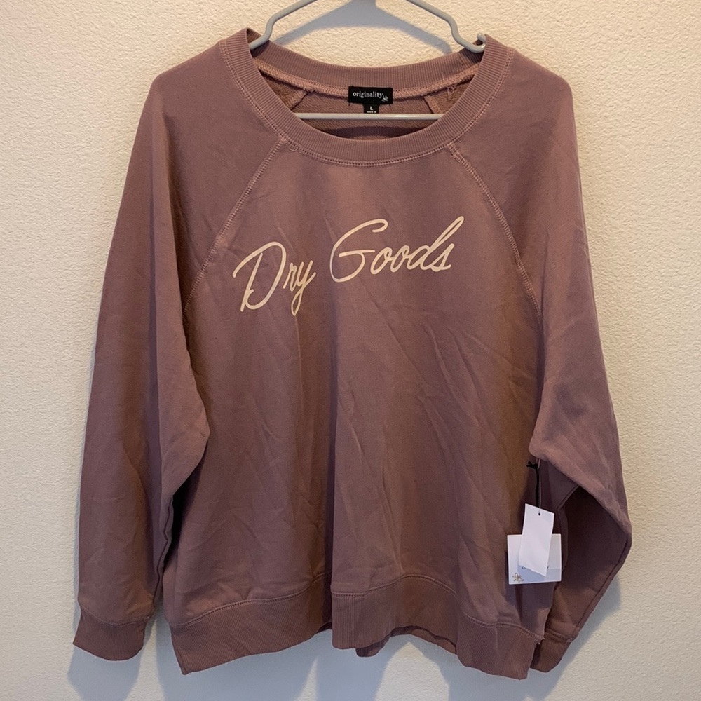 NWT Sweatshirt by originality. Size Large. Lavender.